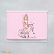 پرده شید طرح دختر دوچرخه سوار